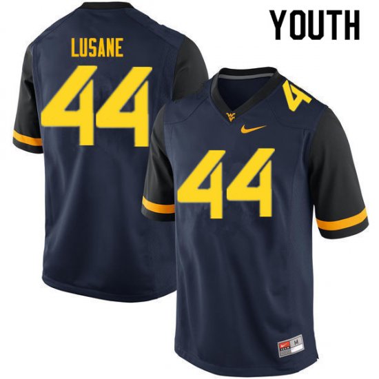 Youth West Virginia Mountaineers NCAA #44 Rashon Lusane Navy Authentic Nike Stitched College Football Jersey TP15Q02IL